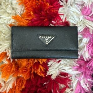 Vintage authentic black Prada key holder